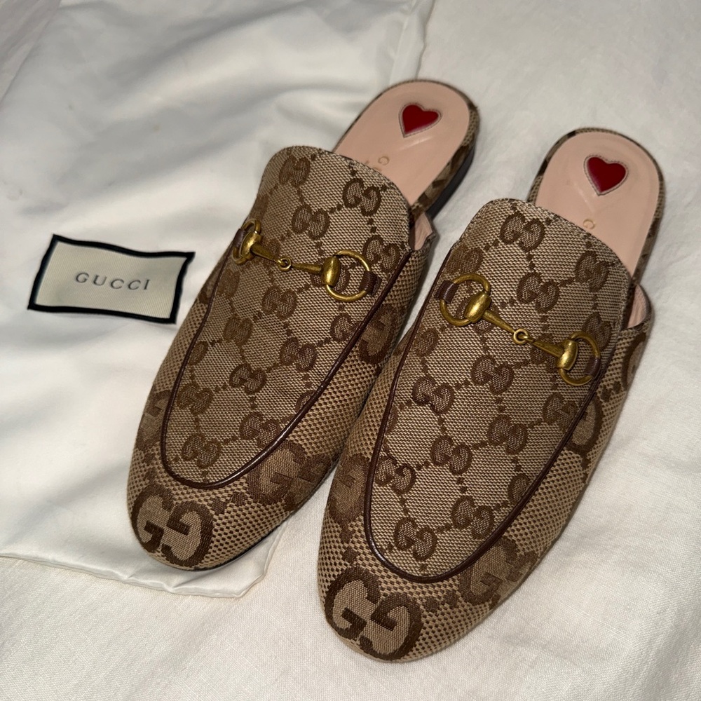 Gucci Princetown GG Canvas Loafer Mules